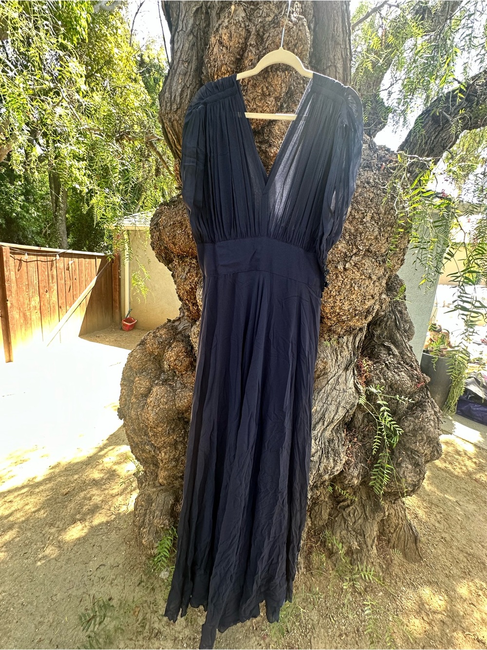 Women's Deep V Maxi Dress in Navy